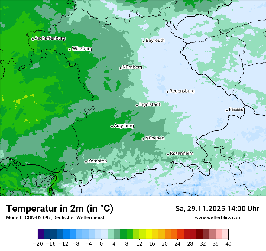 Modellkarten Temperatur