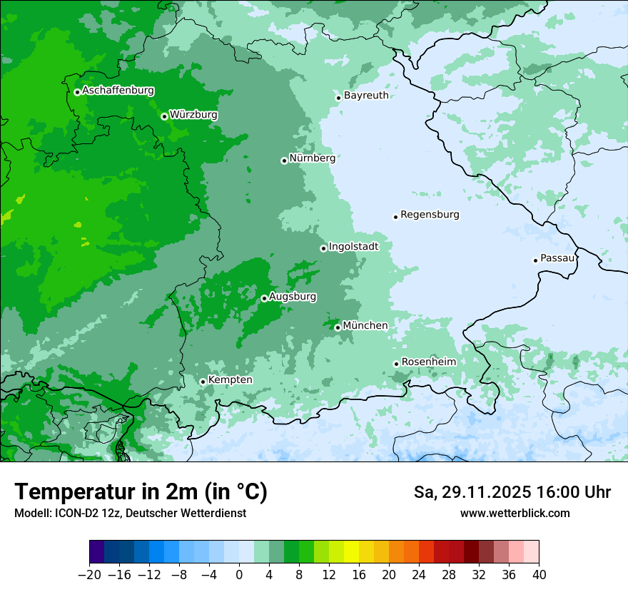 Modellkarten Temperatur