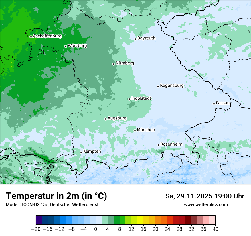Modellkarten Temperatur