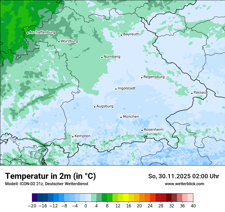 Modellkarten Temperatur