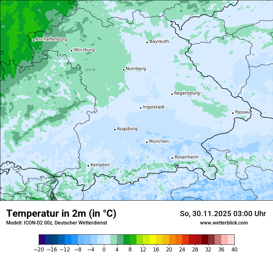 Modellkarten Temperatur