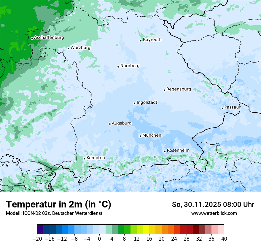 Modellkarten Temperatur