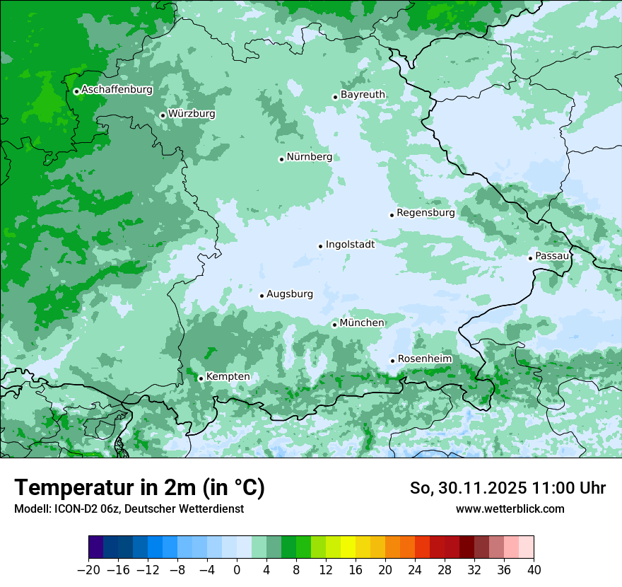 Modellkarten Temperatur