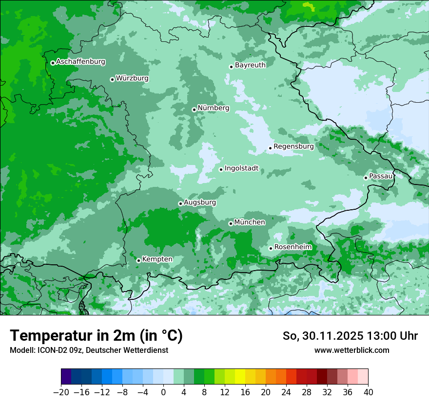 Modellkarten Temperatur