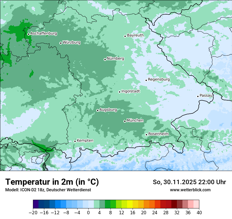 Modellkarten Temperatur
