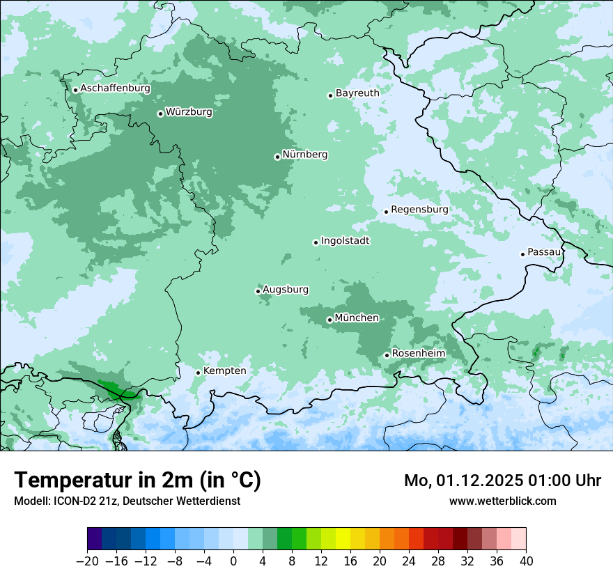 Modellkarten Temperatur