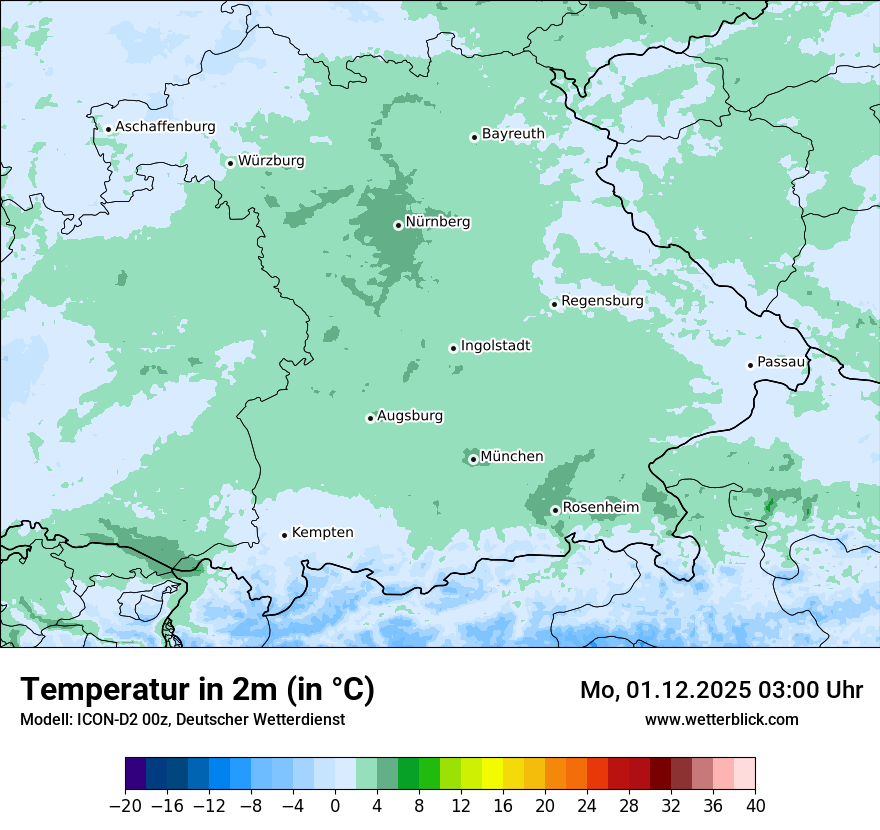 Modellkarten Temperatur