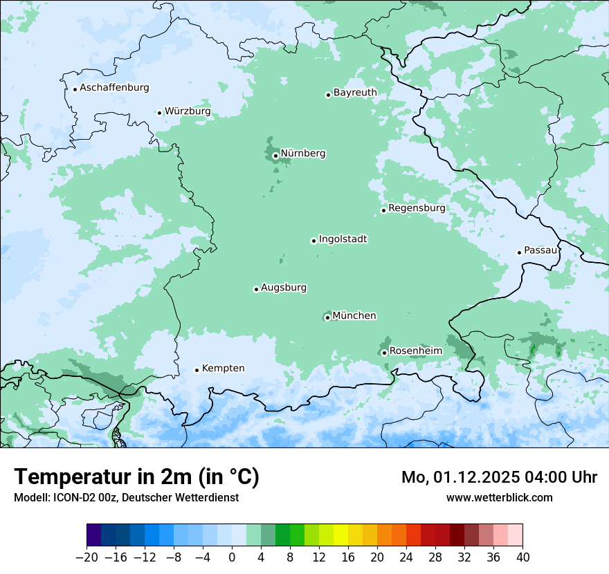 Modellkarten Temperatur