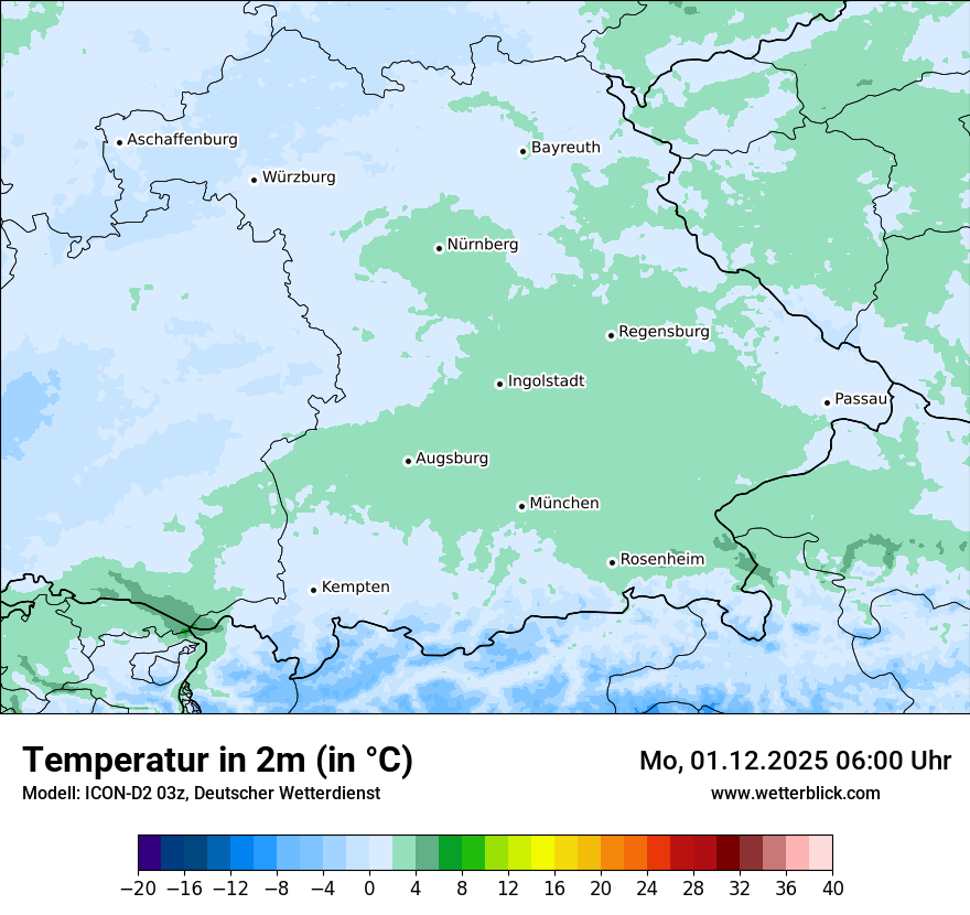 Modellkarten Temperatur