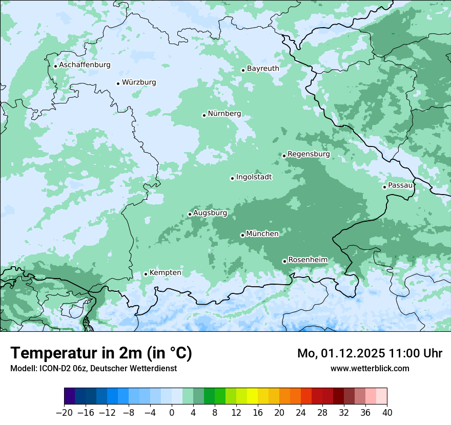 Modellkarten Temperatur