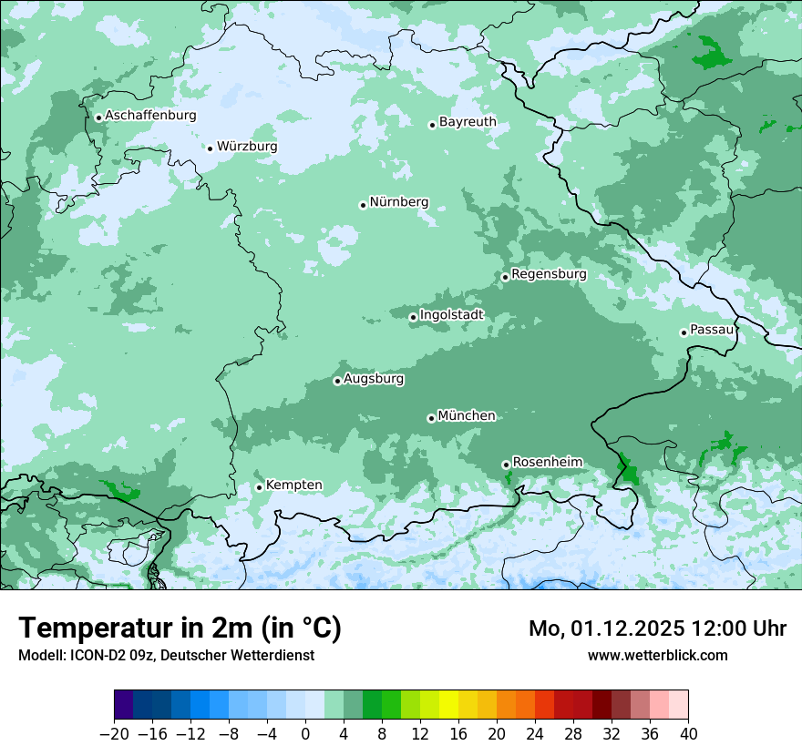 Modellkarten Temperatur