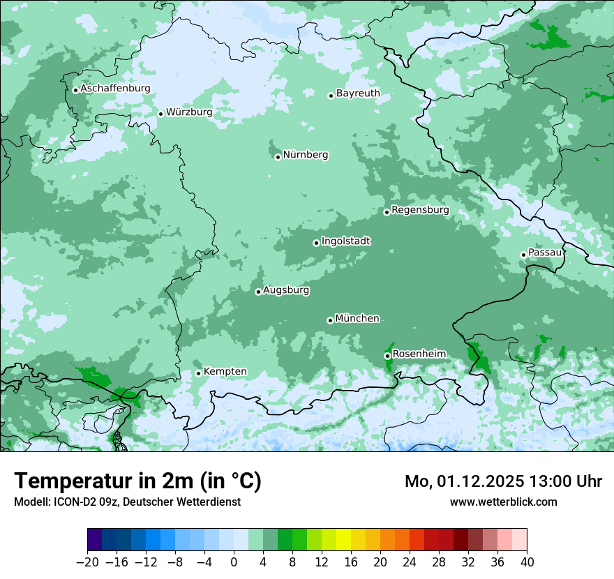 Modellkarten Temperatur