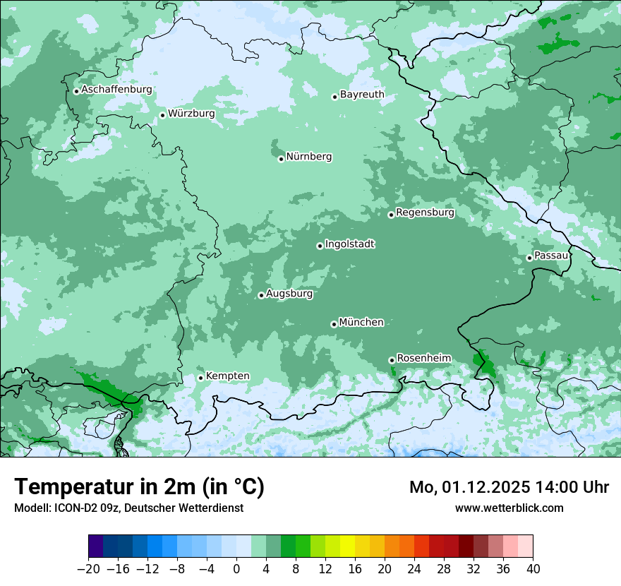 Modellkarten Temperatur