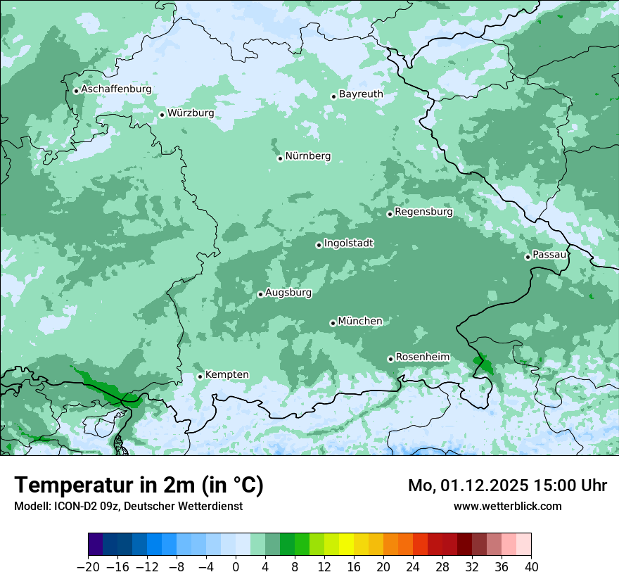 Modellkarten Temperatur