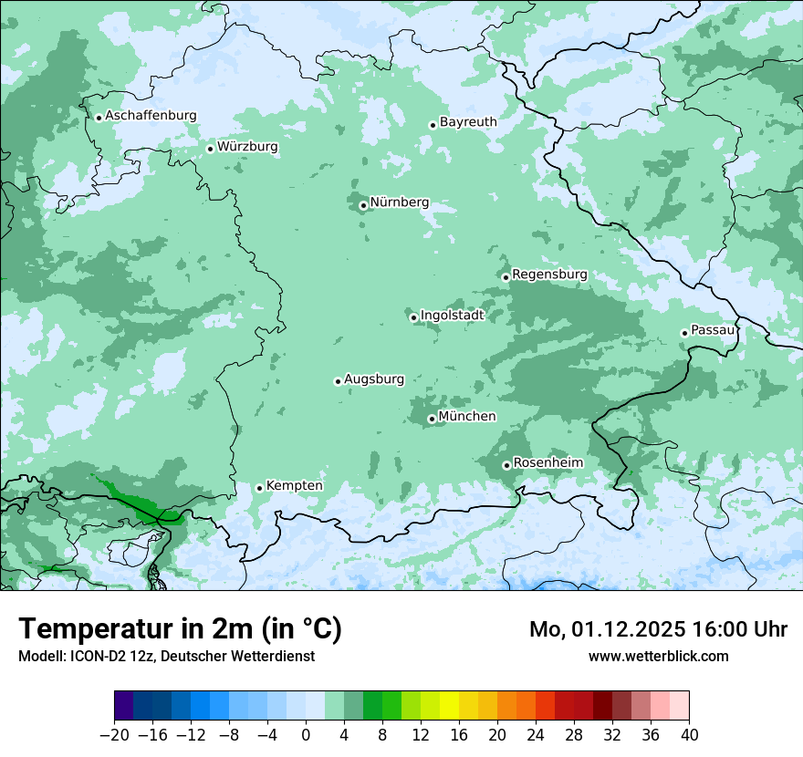 Modellkarten Temperatur