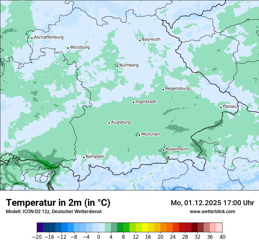 Modellkarten Temperatur