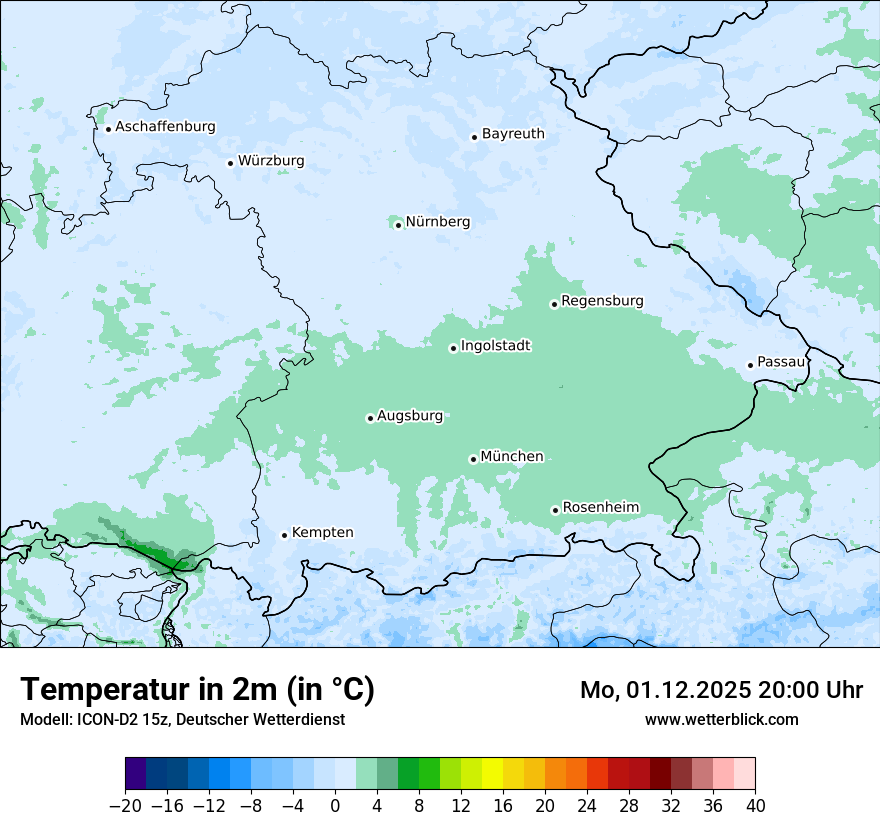 Modellkarten Temperatur