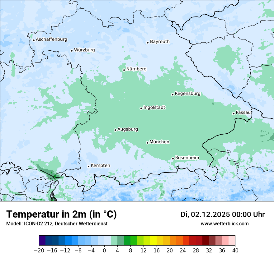 Modellkarten Temperatur