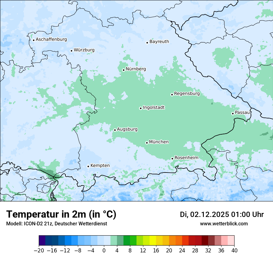 Modellkarten Temperatur