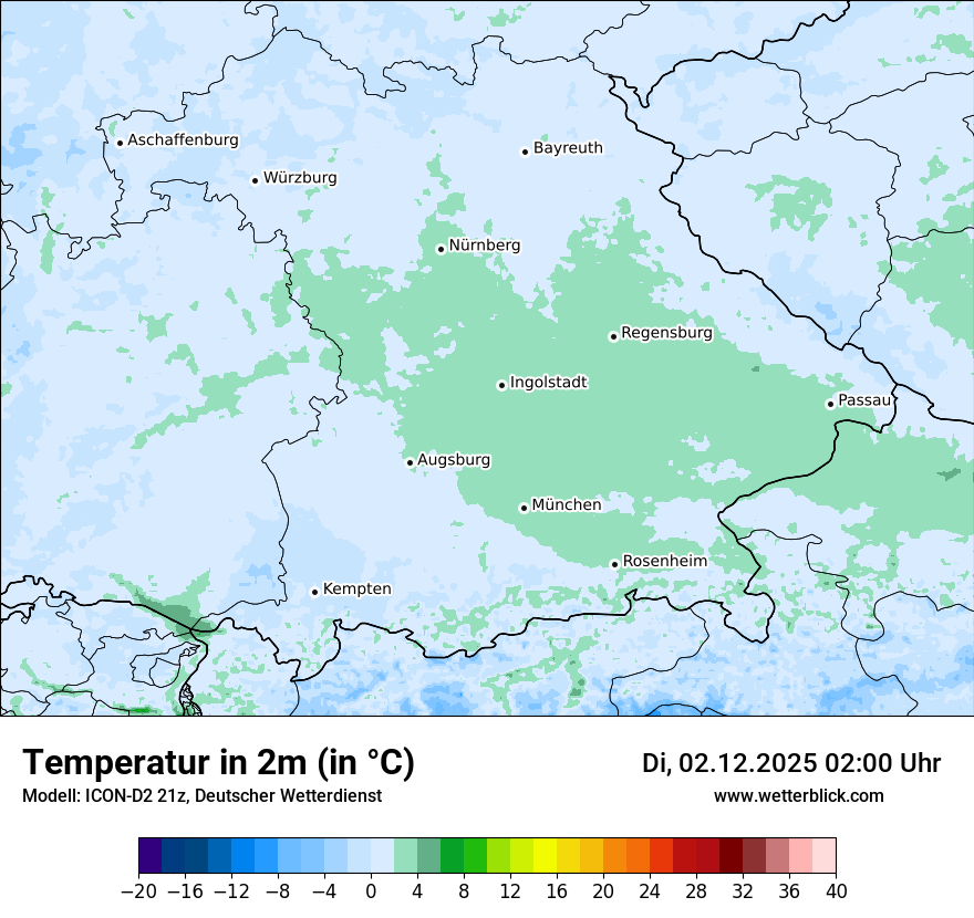 Modellkarten Temperatur