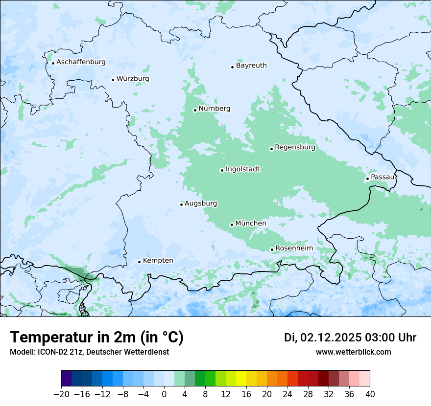 Modellkarten Temperatur