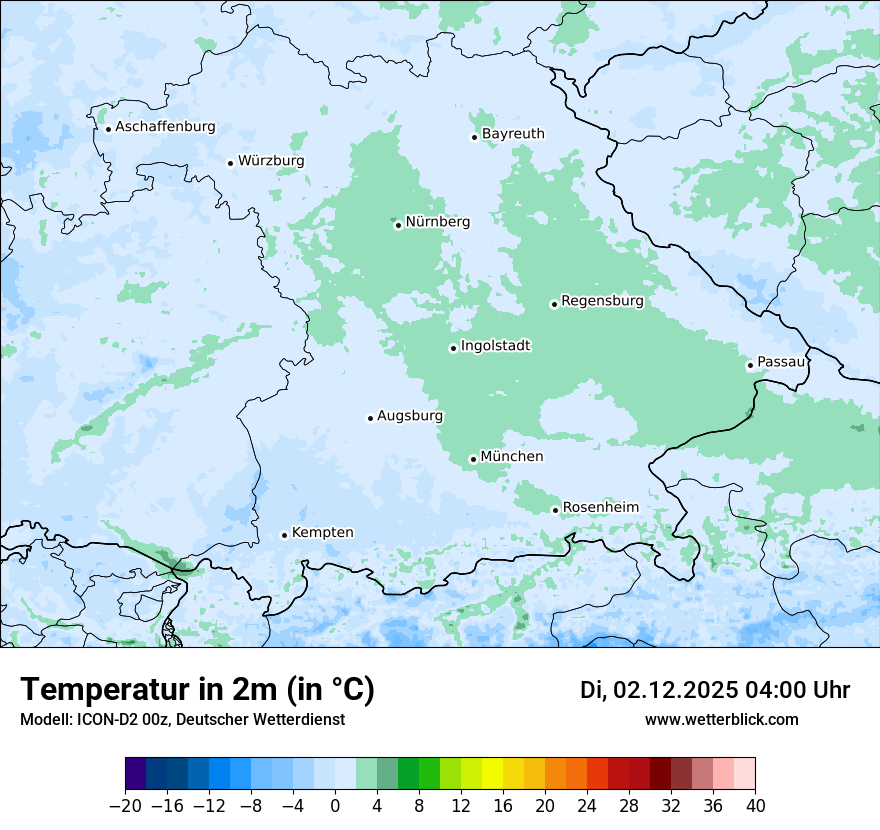 Modellkarten Temperatur