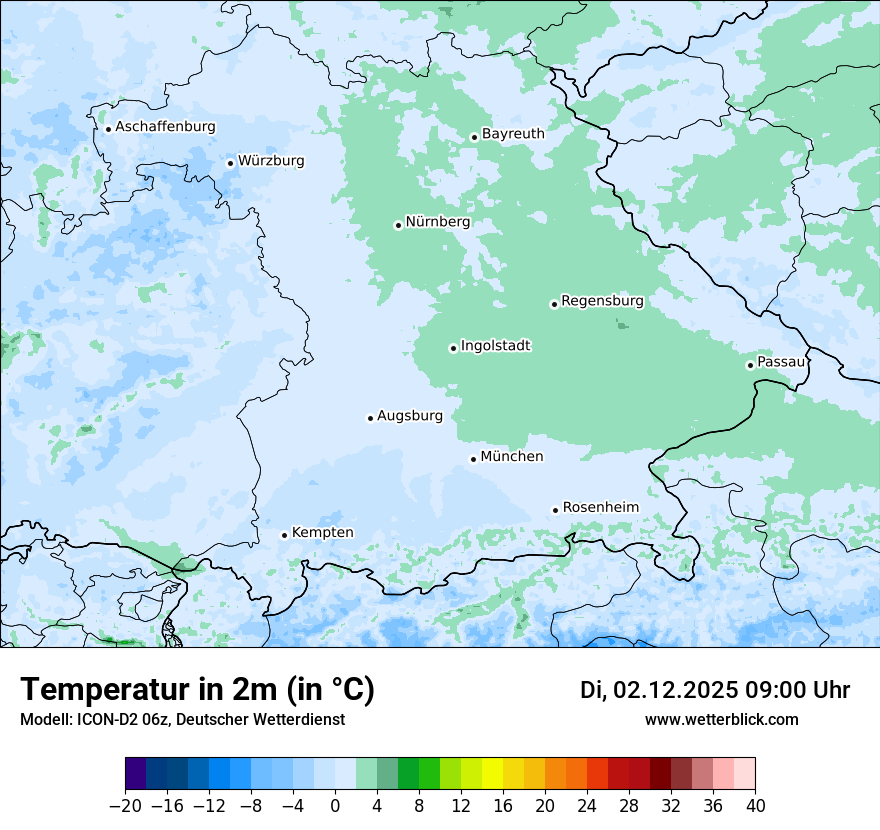 Modellkarten Temperatur