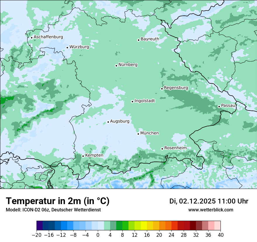 Modellkarten Temperatur