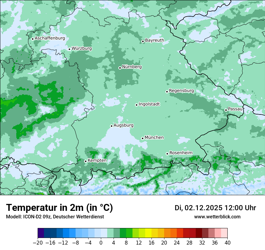 Modellkarten Temperatur