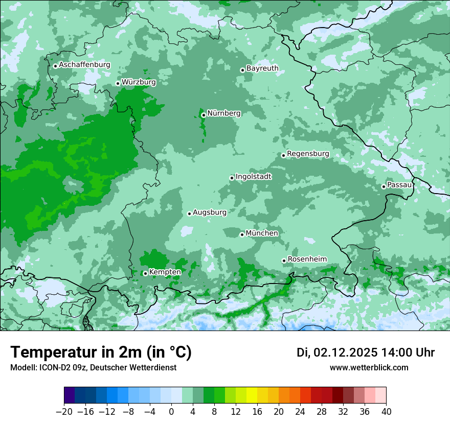 Modellkarten Temperatur