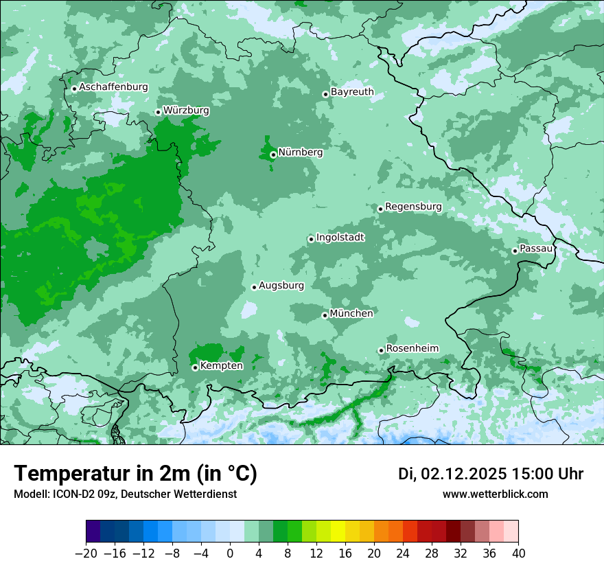 Modellkarten Temperatur