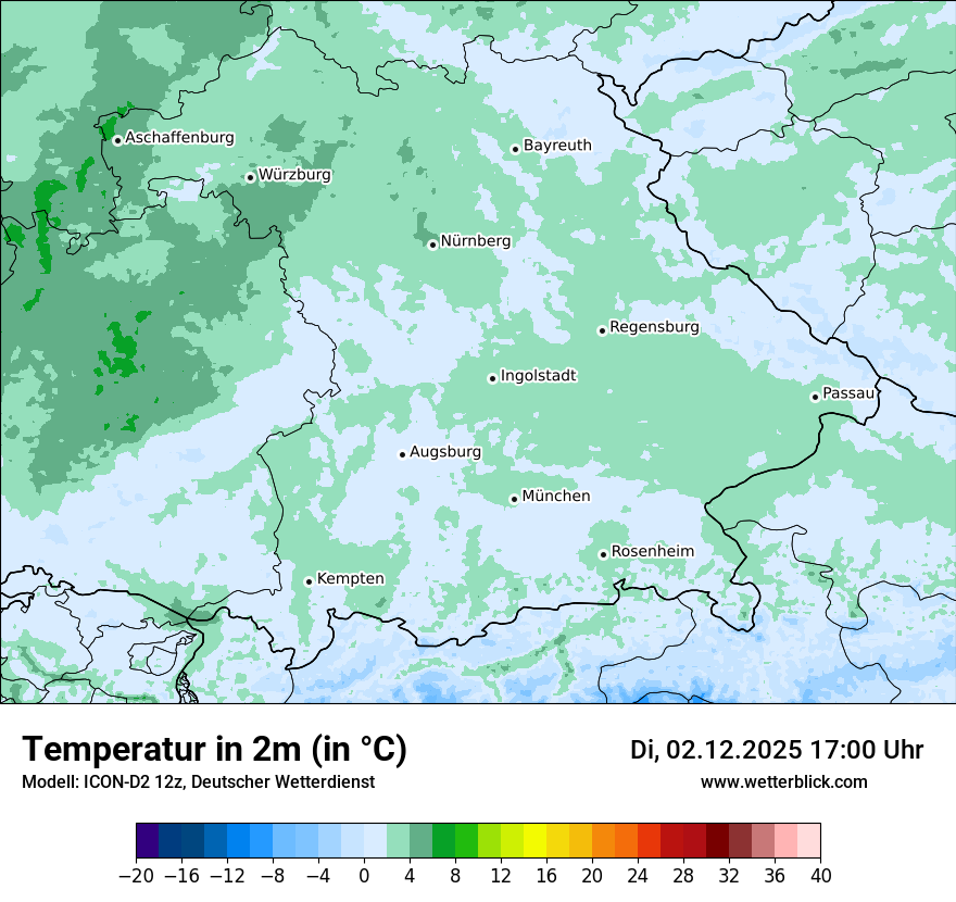 Modellkarten Temperatur