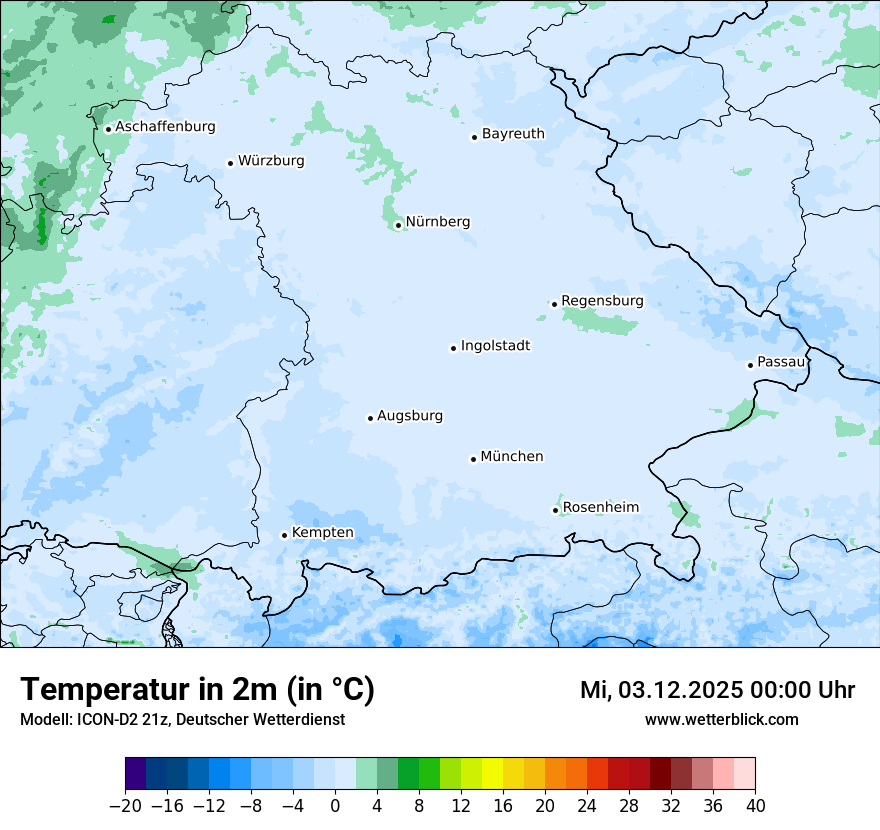 Modellkarten Temperatur
