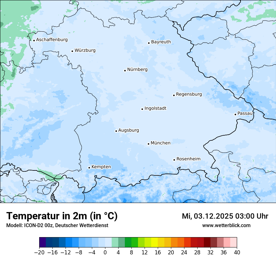 Modellkarten Temperatur