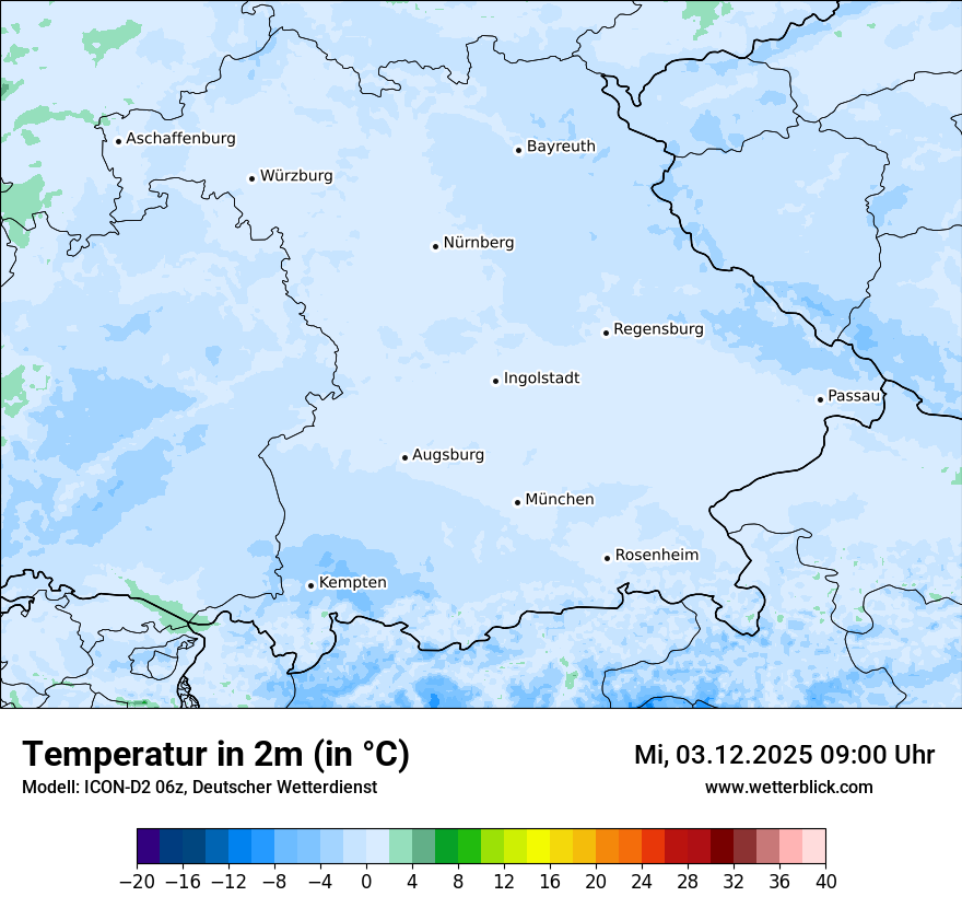 Modellkarten Temperatur