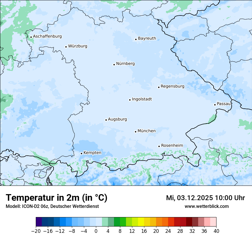 Modellkarten Temperatur