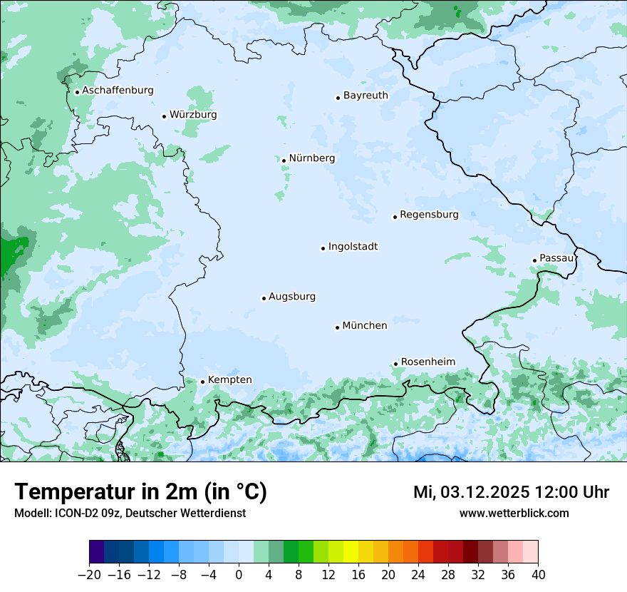 Modellkarten Temperatur