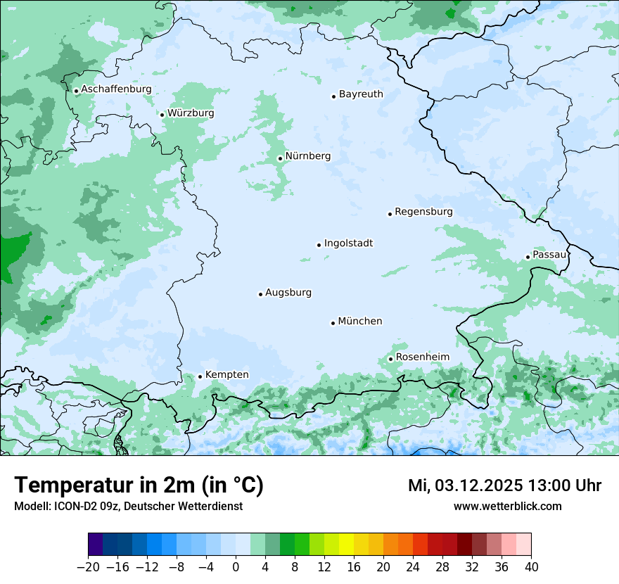 Modellkarten Temperatur