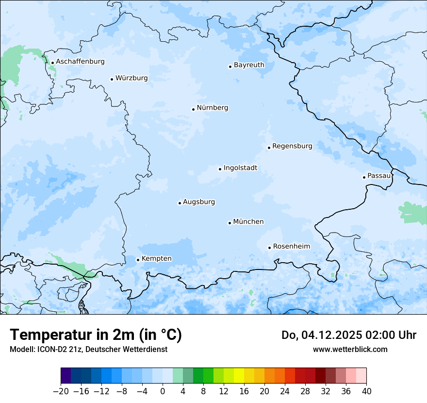 Modellkarten Temperatur