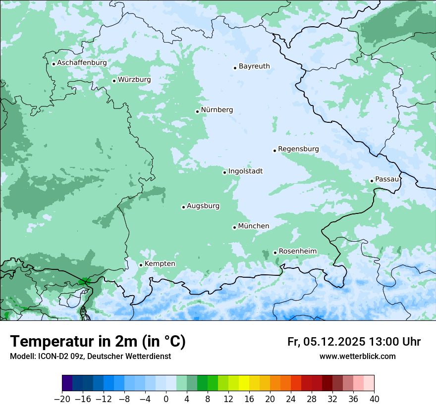 Modellkarten Temperatur