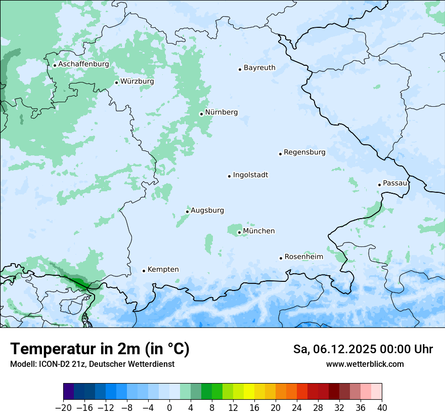 Modellkarten Temperatur
