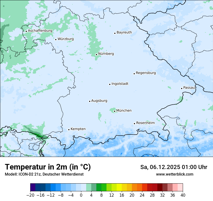 Modellkarten Temperatur
