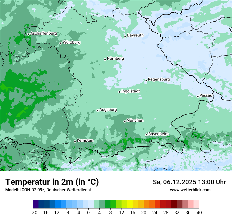 Modellkarten Temperatur