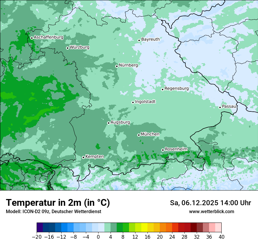 Modellkarten Temperatur