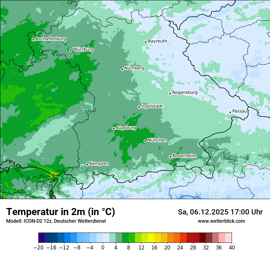 Modellkarten Temperatur