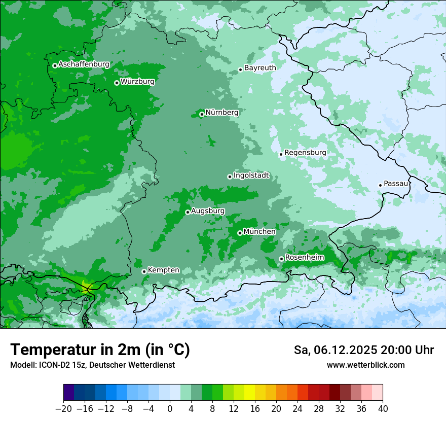 Modellkarten Temperatur