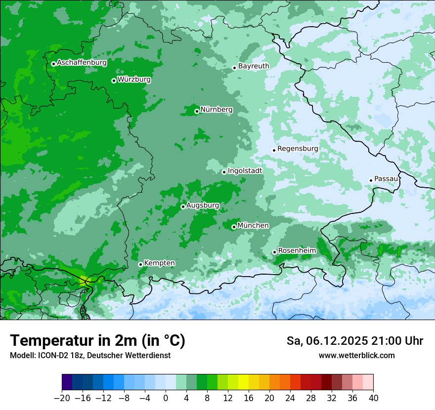 Modellkarten Temperatur