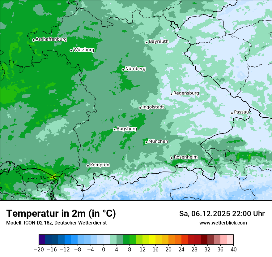 Modellkarten Temperatur