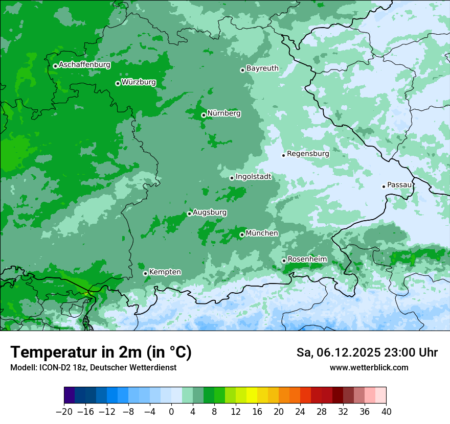 Modellkarten Temperatur