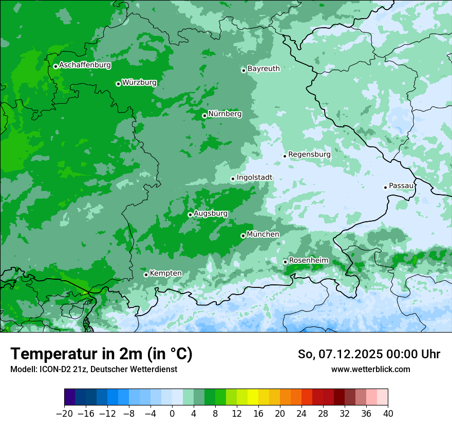 Modellkarten Temperatur
